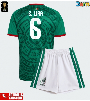 Mexiko Erik Lira #6 Hemmatröja Barn VM 2026 Kortärmad (+ Korta byxor)